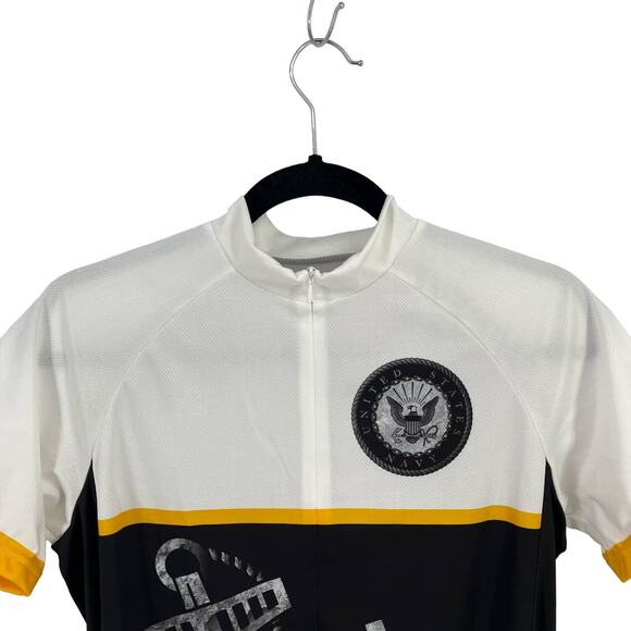 PRIMAL USN US Navy Cycling Jersey Mens Size Small Black White Yellow - Picture 2 of 10